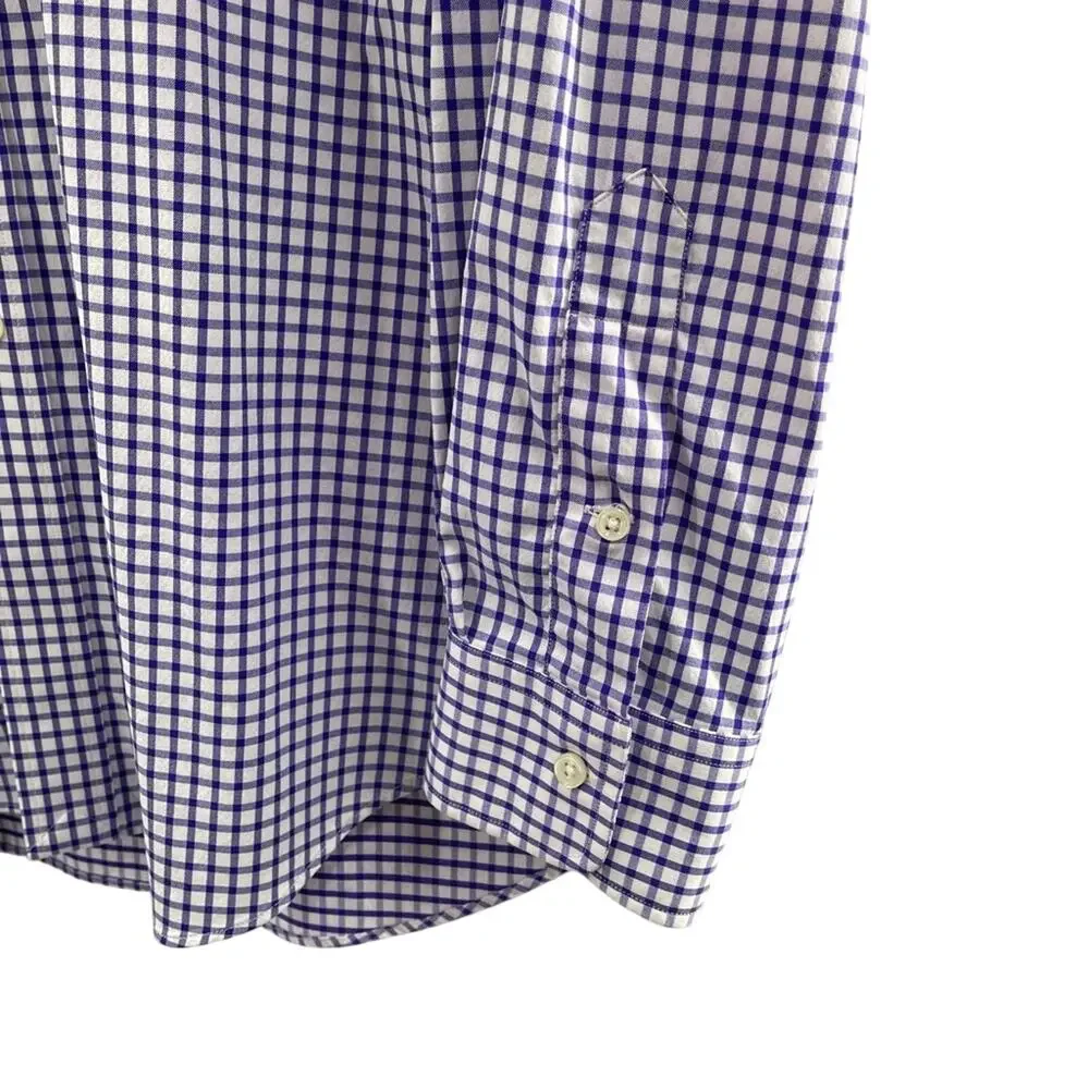 Polo Ralph Lauren Performance Purple Gingham Plaid Stretch Flex Preppy L/S Shirt